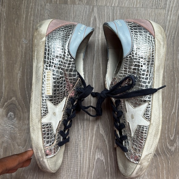 GOLDEN GOOSE Superstar Metallic Mock-Croc Sneakers 39 - Picture 6 of 9